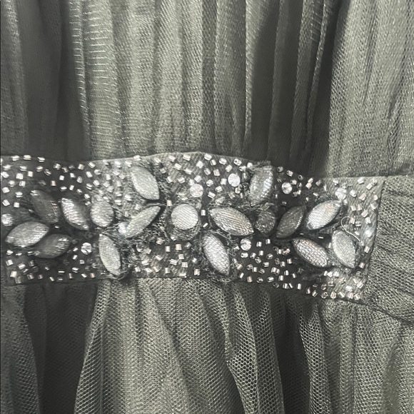 Strapless Olive Green Tulle Evening Gown Prom Worn once EUC Alfred Angelo Sz 14 - Picture 5 of 14